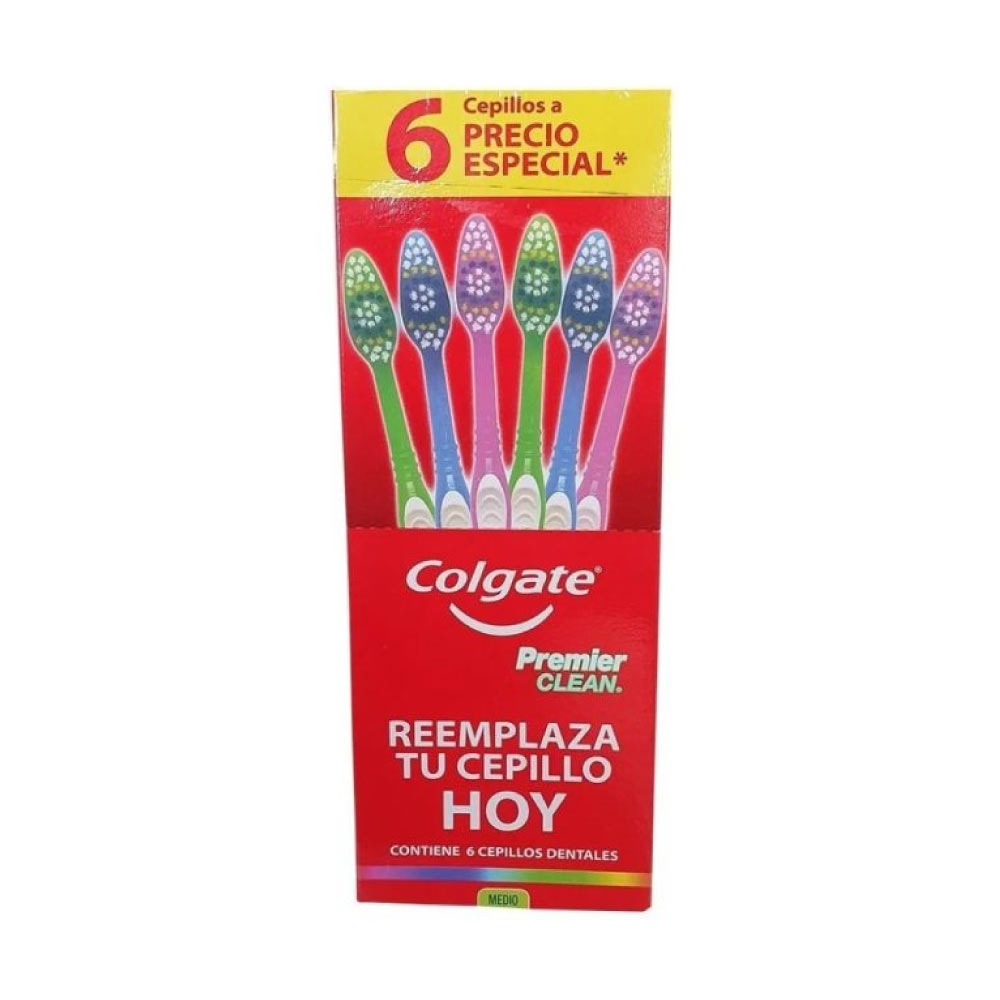 COLGATE CEPILLO PREM CLEAN 6 PZ