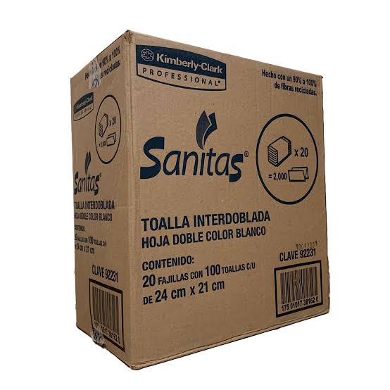SANITAS TOALLA INTERF 20/100PZ