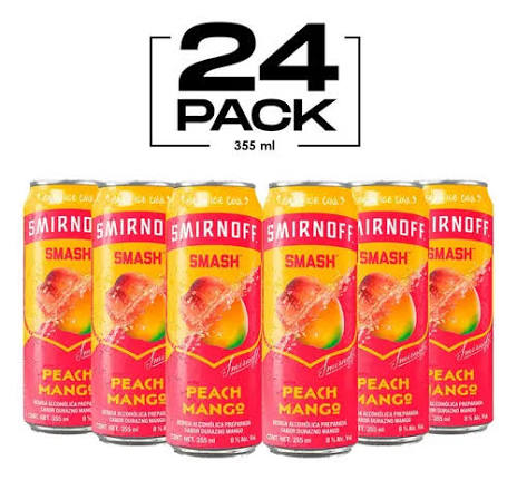 SMIRNOFF VODKA DURAZNO 24/355 ML